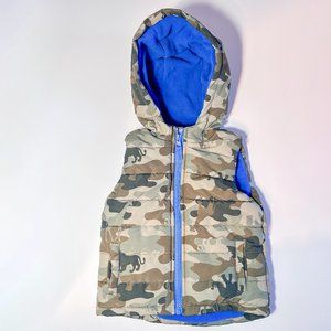 Little Me Camouflage Camo Puffer Vest Sz 24 months